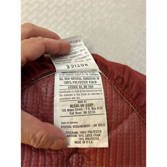 Stool cushion covers 3 pieces burgundy 14” diameter USA - Picture 4 of 5